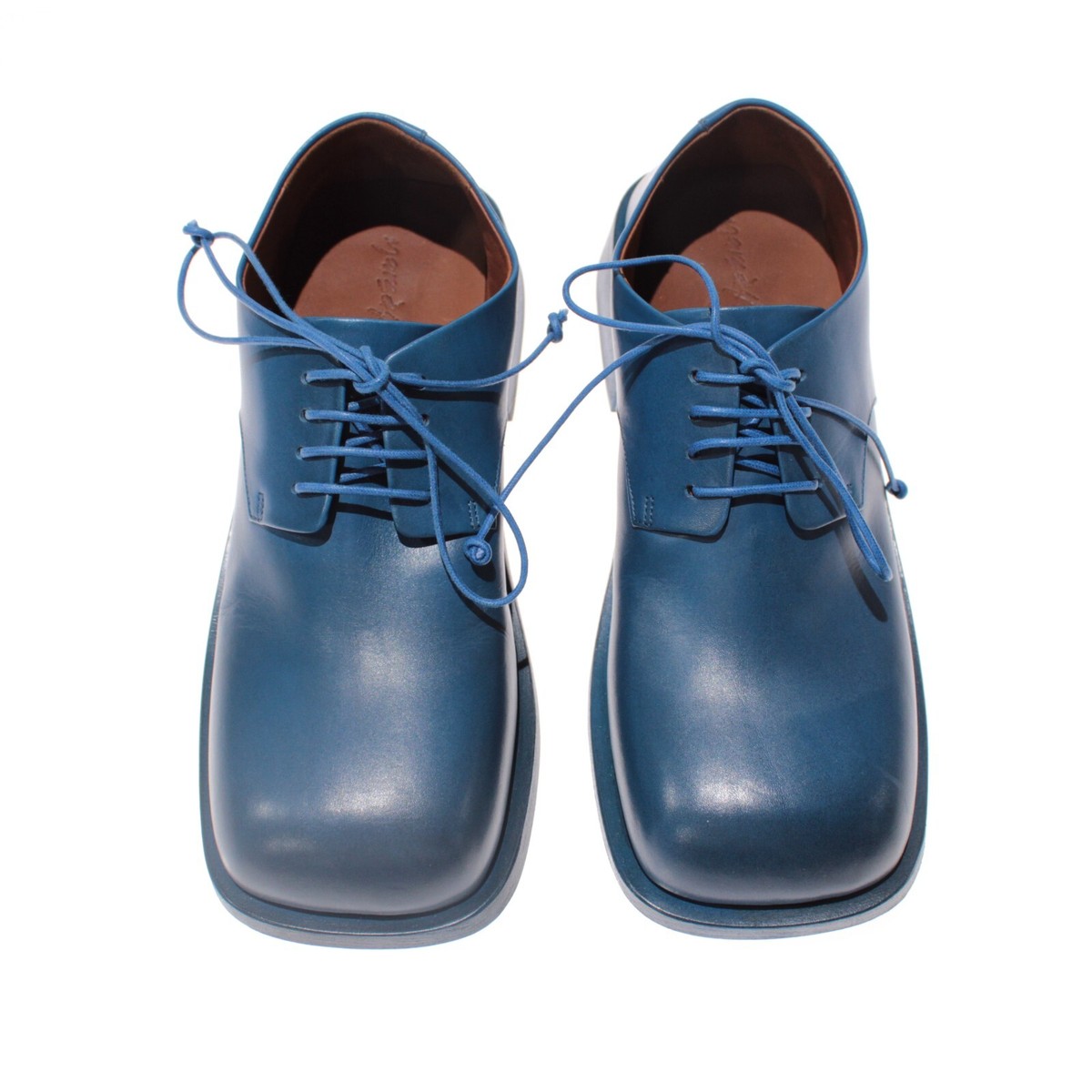 Marsell NWB Lace Up Leather Chunky Derby Shoes Size 38 US 8 Blue