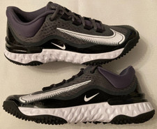 Mens 8 Nike Alpha Huarache Elite 4 Turf Black/Grey Baseball Shoes DJ6523-011