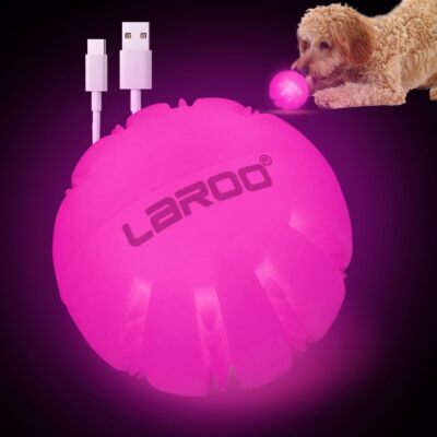 LaRoo LED Dog Balls,USB Rechargeable Toy Ball Light up Pet Glow Rose | eBay