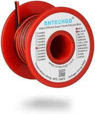 22 Gauge Flexible 2 Conductor Parallel Silicone Wire Spool Red Black High Res...