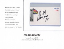 David Ling Columbus Blue Jackets AUTOGRAPH AUTO SIGNED INDEX HOCKEY CARD COA