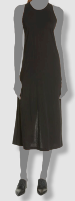 $179 Vince Women's Black Pima Cotton Sleeveless Stretch Tank Dress Size  Small