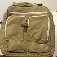 BEBAMOUR KHAKI TAN BEIGE NYLON UNISEX MULTIFUNCTION BACKPACK DIAPER BAG