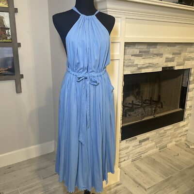 Free People Spring Love Drape Midi Blue Halter Dress XS A-line skirt | eBay Free People Spring Love Drape Midi Blue Halter Dress XS A-line skirt | eBay