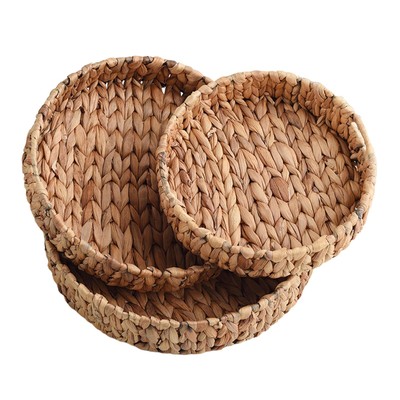 Gewebtes Seegras Tablett Rattan Obstteller Schalen Handarbeit Mehrzweck Rattan Körbe