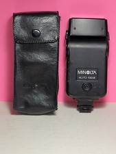 Vintage Minolta Auto 132X Shoe Mount Camera Flash w/Case TESTED ..........2352d