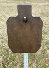 8”x12” IDPA/IPSC Steel Shooting Target 3/8" AR500 Range Target w/ T-Post Hook