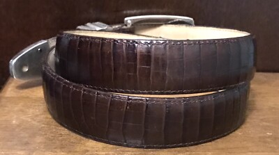 BRIGHTON BELT BROWN CROC LOOK LEATHER GOLD TONE HARDWARE ACCENT Size 30 Brighton Women main image 4