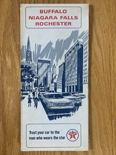 Texaco Map Buffalo Niagara Falls Rochester 1967 Gas Oil Advertising Folding Road