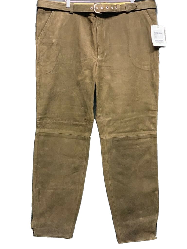 Pantalon fuseau chasse cuir homme Laponia marron vert