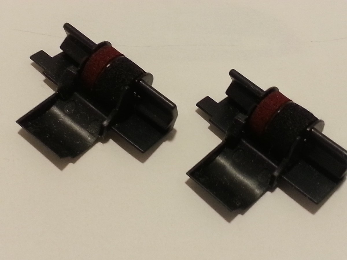 6-Pack Of Sharp EL1750 P III Calculator Ink Rollers (IR40T) - Free Shipping, Red/Black, Fits Multiple Models