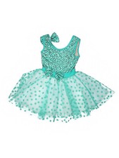 Girl Weissman Green Sequin Polka Dot Party Dress 7724 Dance Costume Size SC