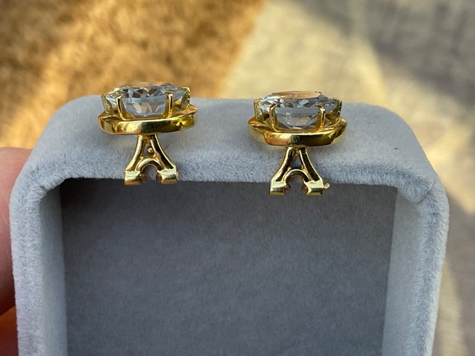 18ct gold aquamarine earrings eBay