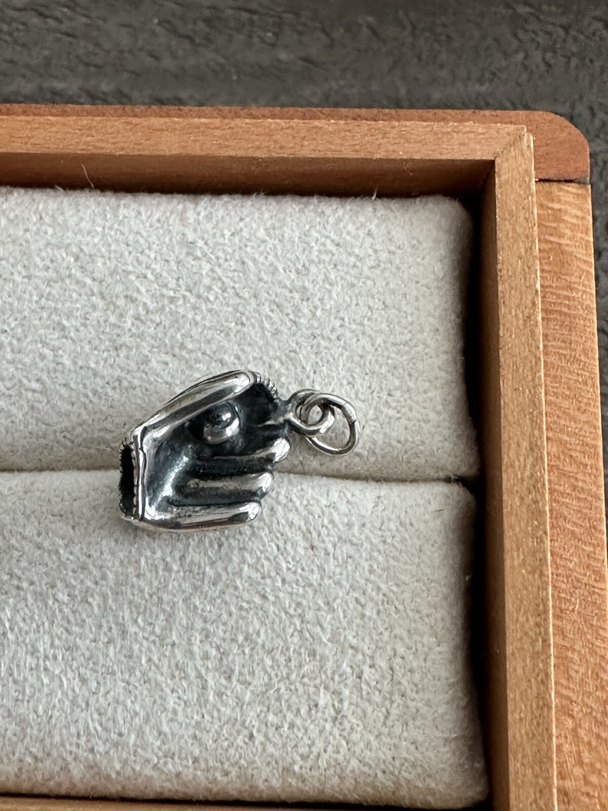 James Avery Retired Ball And Glove Baseball Charm Gem