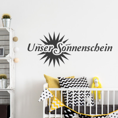  Wandtattoo Spruch ''Unser Sonnenschein'', Kinderzimmer, Wandsticker, Wanddeko