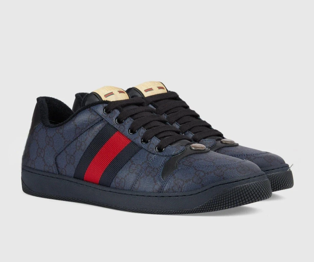 Authentique baskets Gucci Screener GG homme bleu, Gucci taille 7 (U.S 8,5)