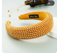 BRAND NEW LUXURY HANDMADE GOLD PEARL HEADBAND HAIR ACCESSORY, BRIDAL OR RACES