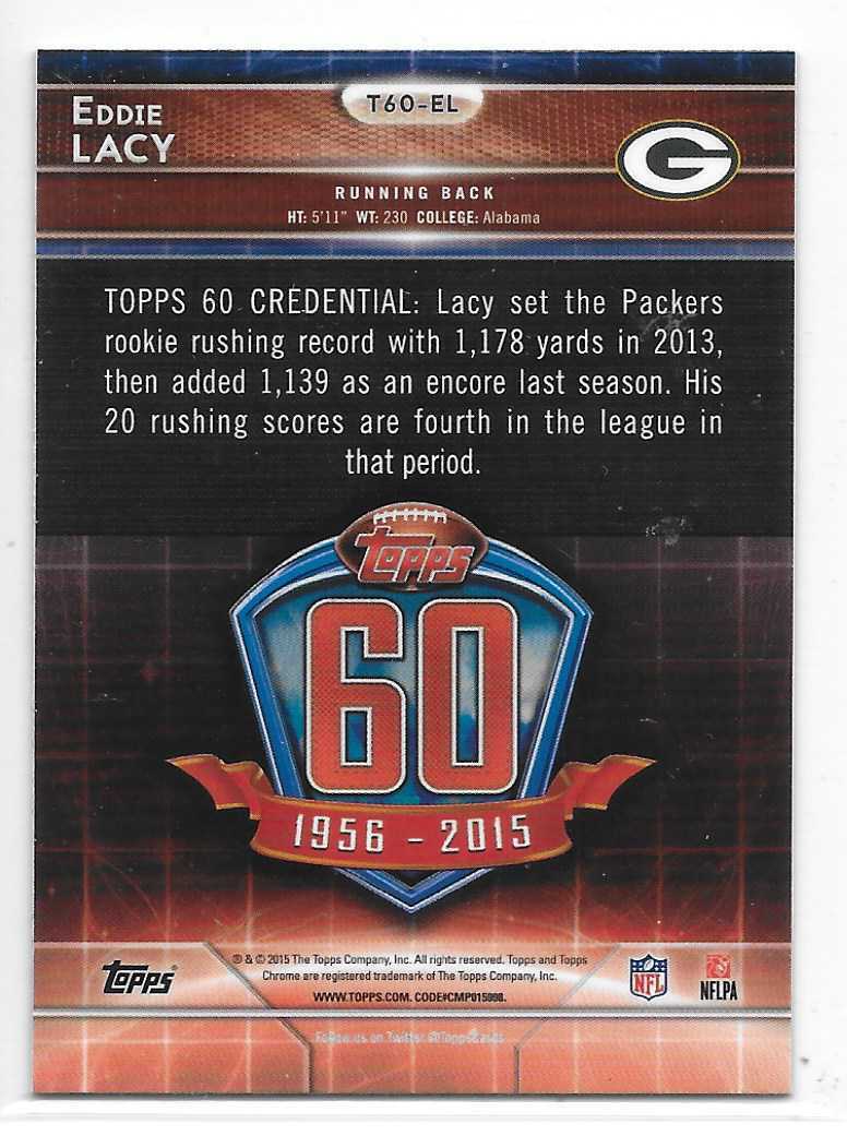 2015 Topps Chrome Mini Football 60th Anniversary Eddie Lacy