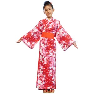 Yukata For Children Kids Girls With Sash Belt Midori Yukata Japanese Kimono 赤桜 Ebay