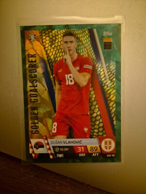 Topps Euro 2024 Match Attax Golden Goalscorer Emerald GG 10 Dusan Vlahovic GG10