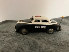 Vintage Tin Friction Toy Police Car, Japan, 1950s