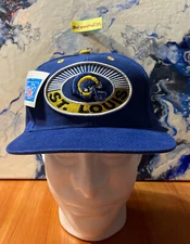 VINTAGE 90s ST. LOUIS RAMS TEAM NFL DREW PEARSON COMPANIES HAT! NEW WITH TAG!