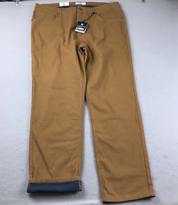 Jetty Pants Mens 40X32 Brown Mariner Lined OysTex Insulated Liner Modern Fit NWT