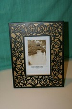 Chestnut Lane WOOD  Picture Frame BLACK Metal OVERLAY Top For Photo 4"x 6" 