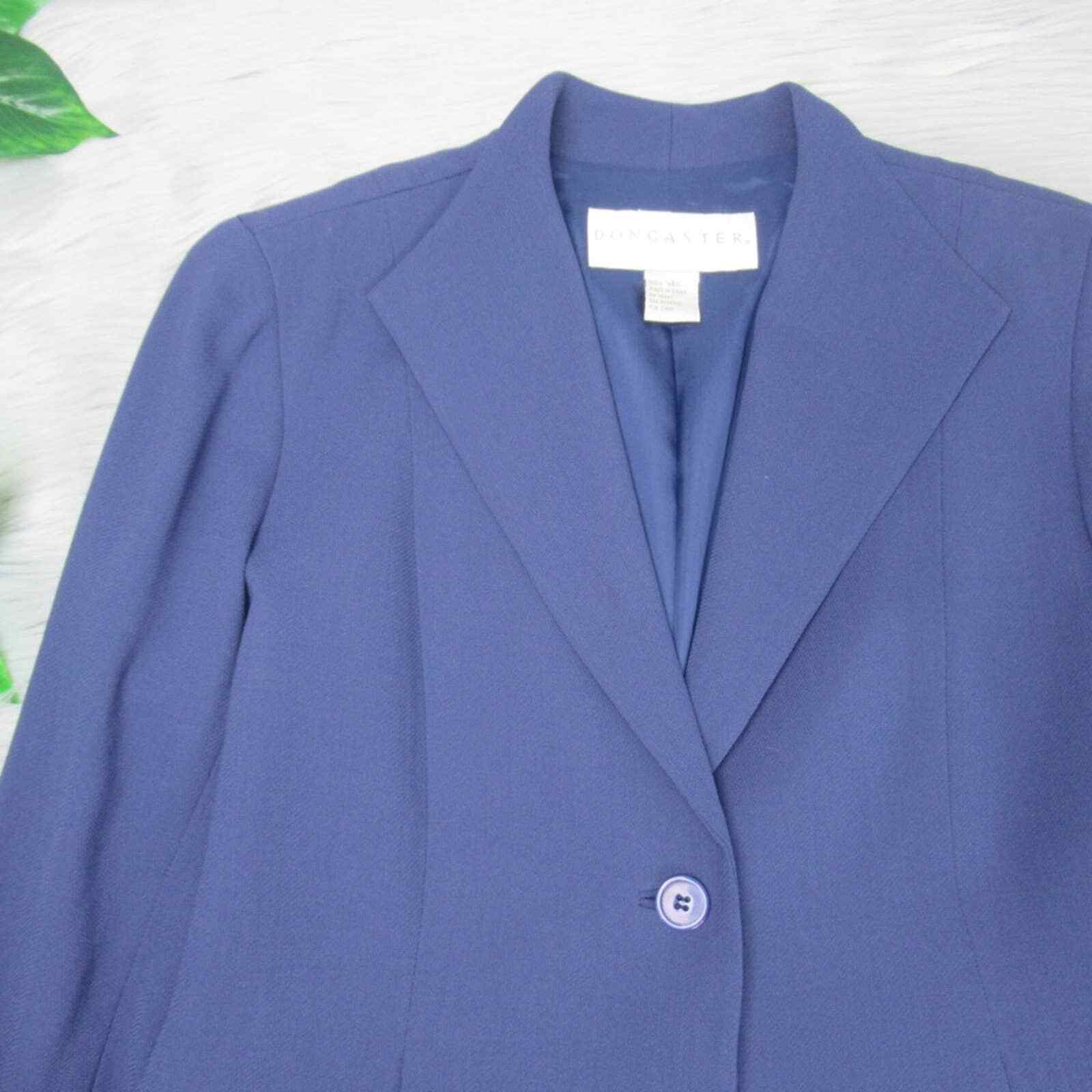 DONCASTER Navy Blue Wool Button Front Jacket Blaz… - image 5