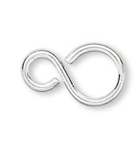 Link, 100 Silver Plated Brass 8x4mm Infinity Link Figure 8 Connectors