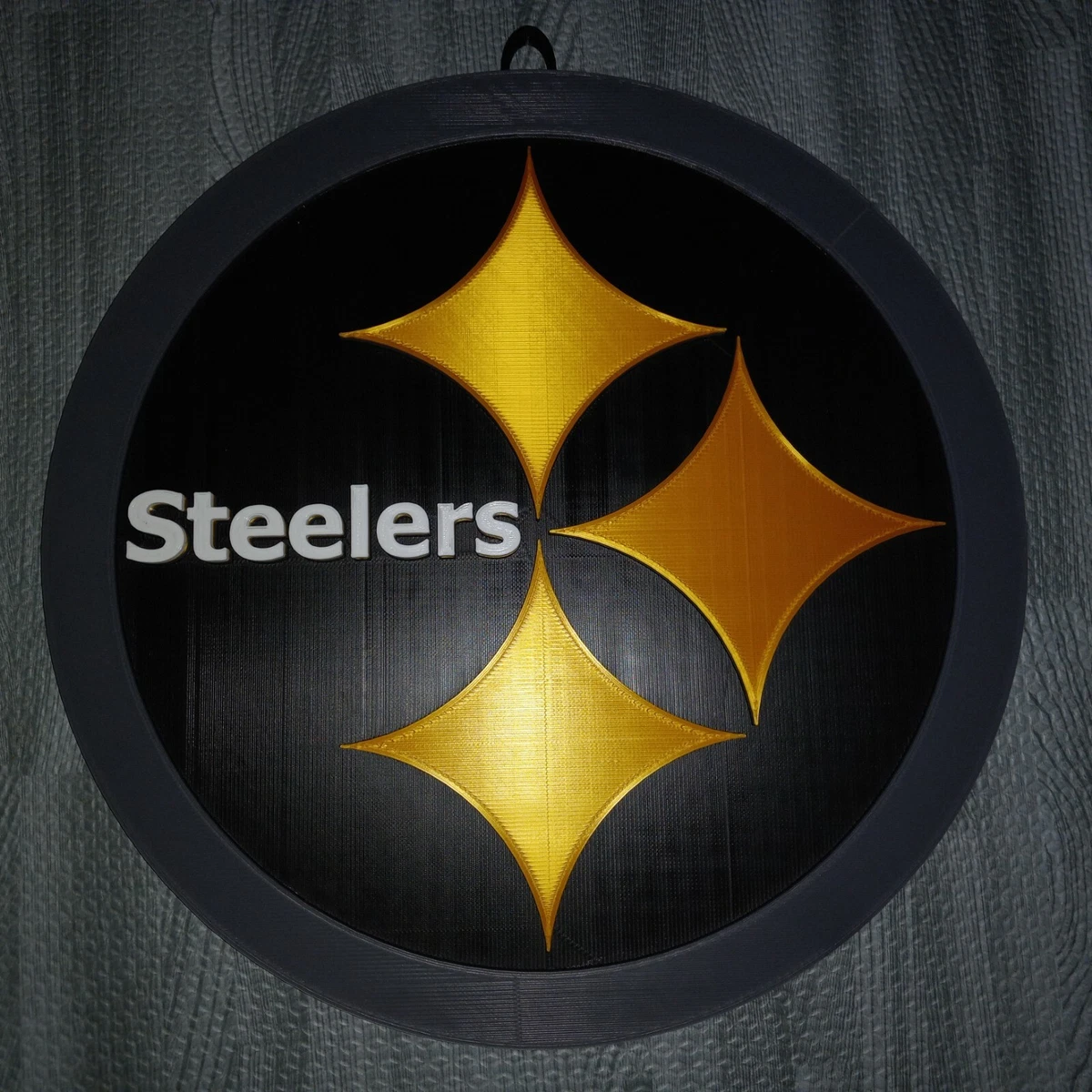 3D PRINTED NFL Pittsburgh Steelers 3D Graphics Logo Plague 12"Dia Charcoal  Gold | eBay