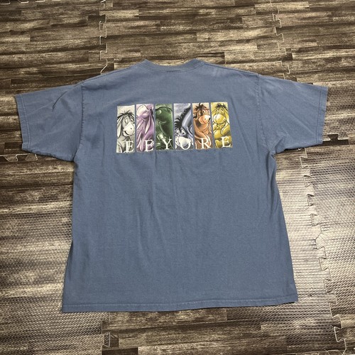 Vintage 90s Disney Eeyore Graphic Tshirt Blue XL Dbl Sided VTG Casual Unisex USA