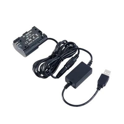 DR-E6 DC Coupler LP-E6 Dummy Battery+USB Power Cable for Canon 90D 7D2 5D4 R5