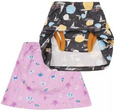 2 Pack MOEMOE BABY Reusable POTTY Toilet TRAINING SKIRT Built in Pants Sz 6 NEW