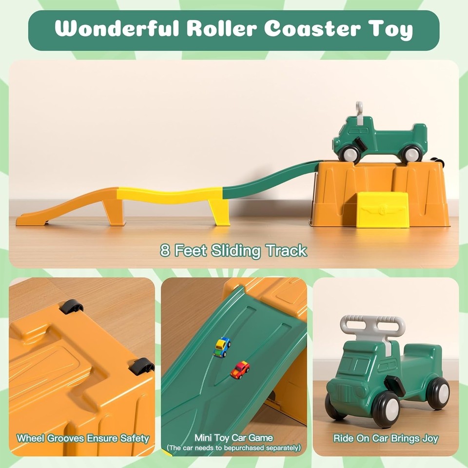 Up & Down Roller Coaster Kids Toy Ride On Push Car Indoor/Outdoor Plays ...