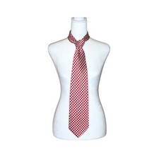 Vintage Bartolini Necktie Red White Checkered Maximalist Clowncore Preppy Retro