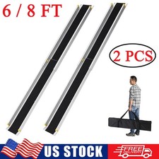 2 PCS Telescopic Aluminum Wheelchair Ramp 6/8 ft Mobility Ramp 600 lbs with Bag