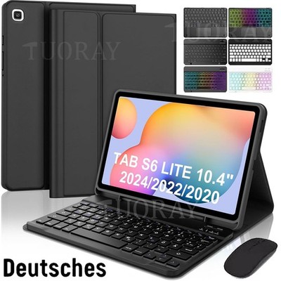 Bluetooth QWERTZ Tastatur Für Samsung Galaxy Tab S6 Lite 10,4'' 2020-2024 Hülle
