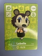 Labelle #104 Animal Crossing Amiibo Card Authentic Series 2 MINT NEVER SCANNED