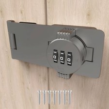 Grey Keyless 3Digit Combination Lock Cabinet Door Twist Knob Hasp Latch