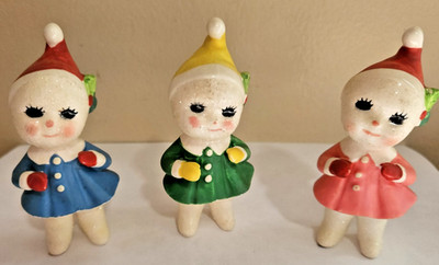 Christmas Ceramic Snow Baby Snowbaby Pixie Japan Harold Gale Vintage Mica 3.75 