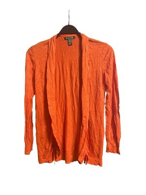 Lauren Ralph lauren damen Cardigan Orange GrM Baumwolle Modal Leicht Offene Form