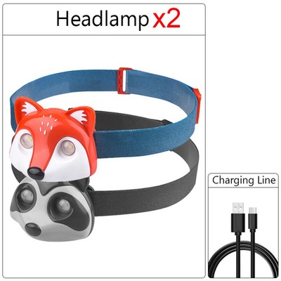 Kinder Stirnlampe Tiermotive wasserdicht 3 Modi wiederaufladbar