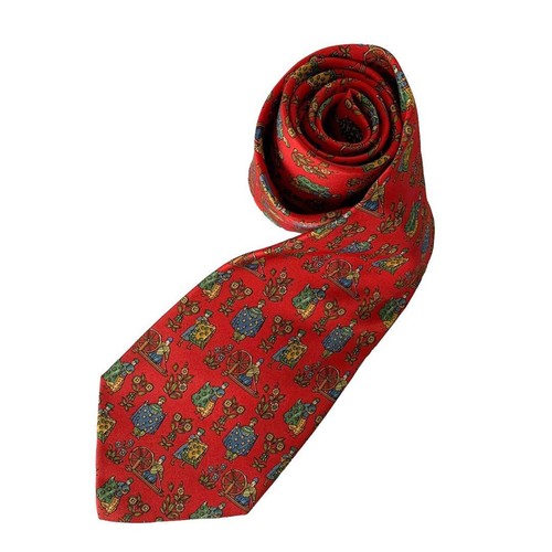 Cravatta in seta Flowers Rossa