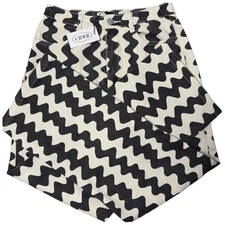 Cider Jeans Black White Wave Print High Waist Straight Leg Contemporary SZ S NWT