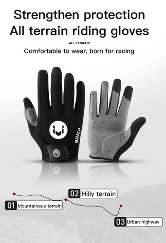 Atmungsaktive Anti-Rutsch Vollfinger Fahrradhandschuhe, Stoßfest Gepolstert Komfort - Bild 8 von 30