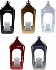 Shop4Omni 15 Inch Decorative Lantern Centerpiece with Flickering LED Candle
