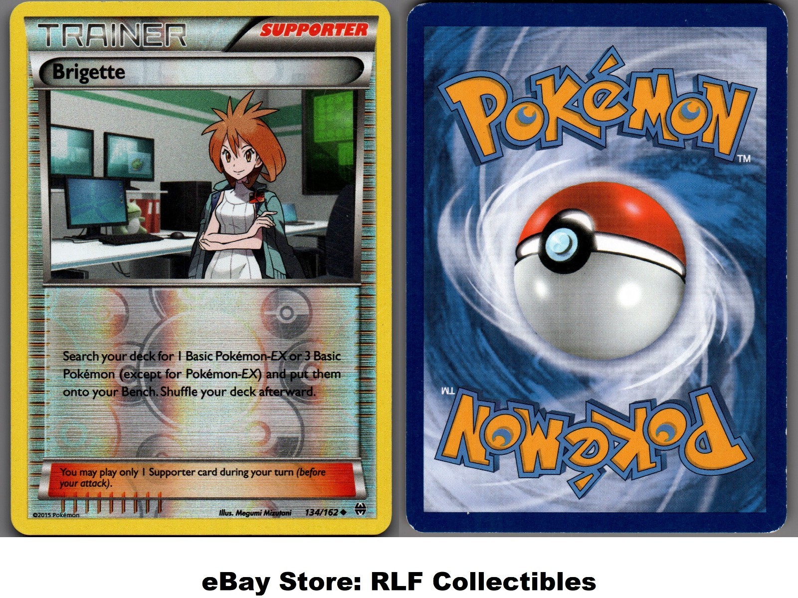2015 Pokemon, XY BREAKthrough, #134/162 Brigette, Reverse Holo Uncommon