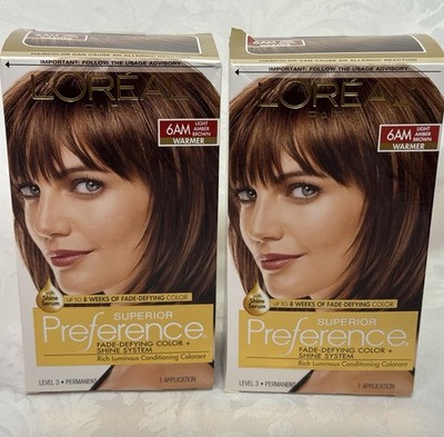 L'oreal Paris Superior Preference Fade-Defying Hair Color 6AM Light Amber Brown