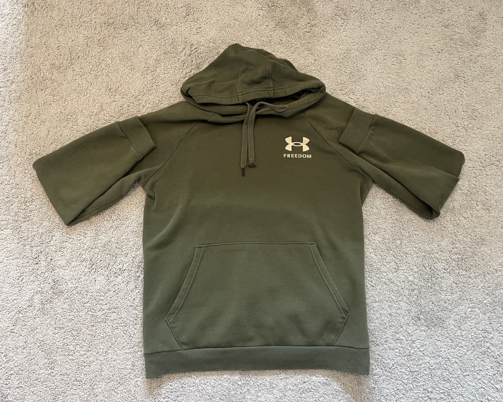 Under Armour Freedom Hoodie Mens Medium Green Pullover Sweatshirt Flag Logo